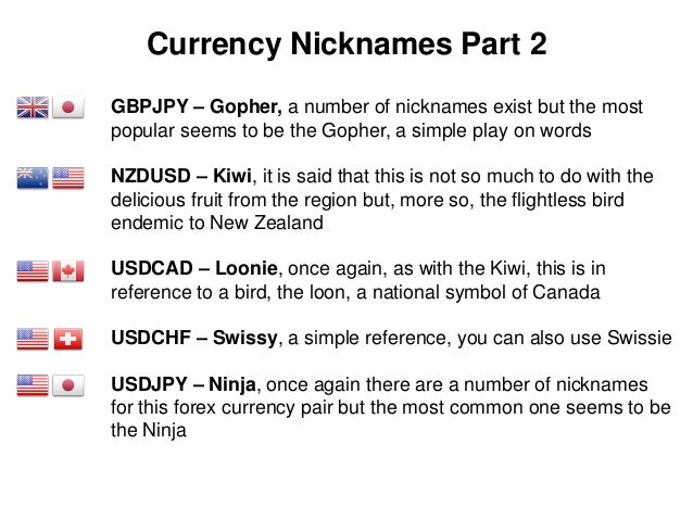 Cur!   rency Nicknames - 